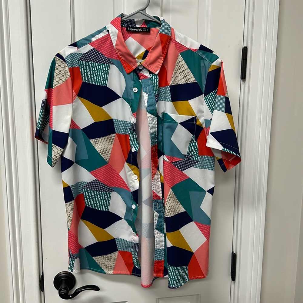Fun Print Button Up Short Sleeve